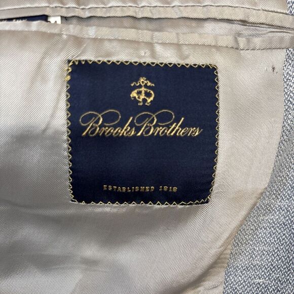 Brooks Brothers Wool Silk Linen Blazer Sport Coat 3 Roll 2 Light Blue 43L - Picture 10 of 12
